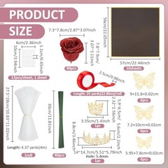 40Sets DIY Flower Bouquet Kit with Glitter Artificial Roses, Flower Wrapping