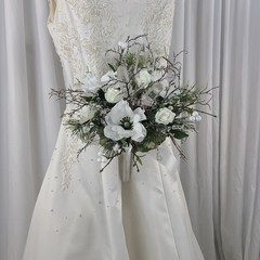 Winter Crystal Faux Silk Wedding Bouquet