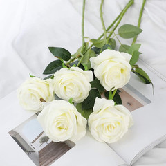 Artificial Flowers Silk Roses Fake Bridal Wedding Bouquet for Home Gar