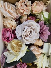 MISSPIN Cream Artificial Silk Flower Combo Box, Weddings & DIY, Opened