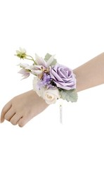Ling’s Moment Lavender&Cream Boutonnieres&Wrist Corsage Set,Including Wedding…