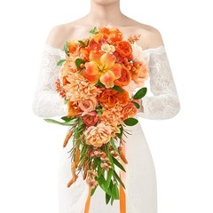 Silk Rose Bouquet Wedding Decor Faux Flowers Handcrafted Bridesmaid Gift New