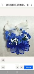 Royal Blue Rose Calla Lily Bridal Wedding Bouquet Accessories