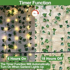 Fake Vines 12 Pack 84Ft Hanging Vines with 100 Lights Timer 12Pack 84Ft 120LED