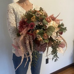 Bridal Wedding Large Bouquet Budget Friendly Faux Flowers White Pink Purple