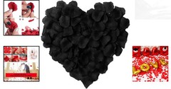 1000 Non-Toxic Black Silk Rose Petals for Weddings – Reusable Decorative Flowers