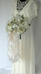 Feather and Flower Gypsy Boho Silk Wedding Bouquet