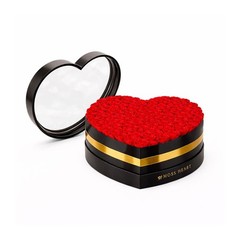 100 Petite Preserved Roses, Large Shaped Box, 100 Red