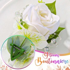 Wedding Flower Groom Boutonniere Rose Buttonholes Prom Suit Decoration for Men