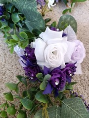 Purple Artificial Flower Garland wreaths for table decor
