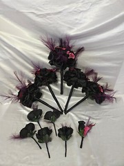 Black & purple Wedding Bouquet Set