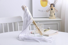 100PCS Ribbon Stick Wands Wedding Streamers with Silk Fairy Stick Wand