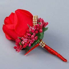 Set of 2 4 6 Wedding Corsages with Safety Pin Silk Ribbon Calla Lily Flowers