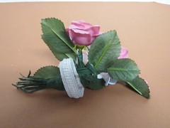 Vintage 1980s Handcrafted Artifical Flower Wrist Corsage