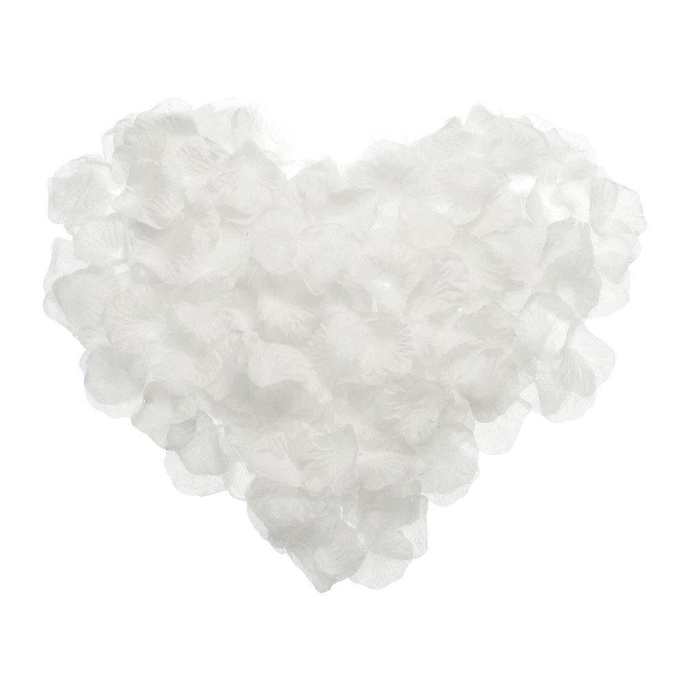 1000pcs Artificial Rose Petals Fake Silk Flower Petals for Wedding, Pure White