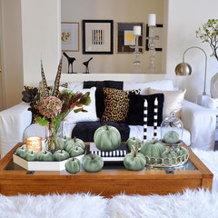 16pcs Fabric Artificial Pumpkins Set Lake Green Velvet Decoration Pumpkins Lifel