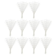 100 Pcs 4mm Pearl String Bouquet Pearl Stick Stems Bouquets Garland Spray, White
