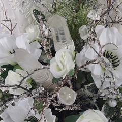 Winter Crystal Faux Silk Wedding Bouquet