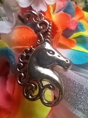 NEW 4″ Long Artificial Bright Rainbow Wrist Corsage With Metal Unicorn Charm 🌈