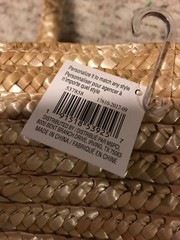 Ashland Straw Basket & 5 Floral Bunches NWT Roses Cotton Wedding bouquet Decor