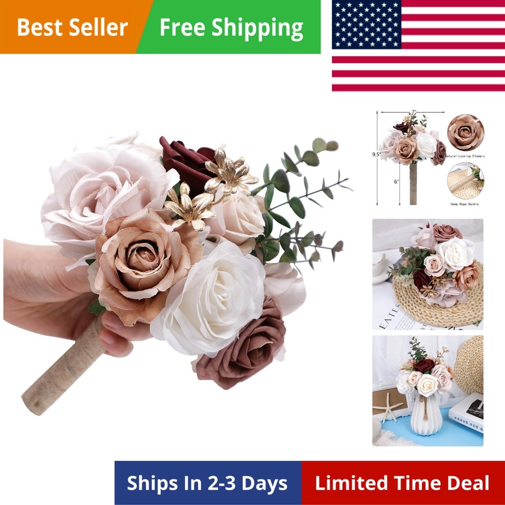 Wedding Bouquets for Bride Bridal Bridesmaid Holding Flower Bouquet Pink Whit…