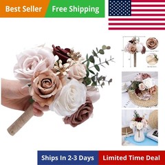 Wedding Bouquets for Bride Bridal Bridesmaid Holding Flower Bouquet Pink Whit…