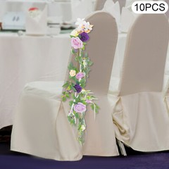 10 PCS Modern Wedding Chair Decorations, Wedding Aisle Floral Artificial Flowers