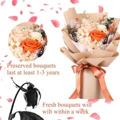 Jtoder Forever Flowers for Delivery, Preserved Flower Bouquets, Long B-Pink