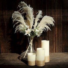 6 WHITE 32″ Natural Pampas Grass SPRAYS Dried Plant STEMS Party Home Decorations