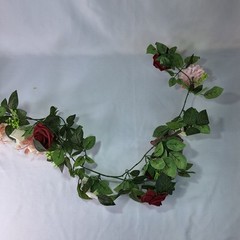 Artificial Rose Flower Burgundy Floral Garland 5ft – Wedding Ceremony Backdrop