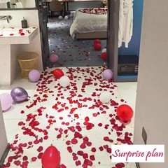 CODE FLORIST 2200 PCS Dark-Red Silk Rose Petals for Romantic Night,Wedding,Propo