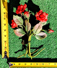 Dusty Rose 5 Stems 10″ Artificial Faux Hard Decorative Bouquet Wedding Party EUC