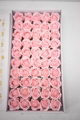 Lot of 50 Faux Roses Pink Scented For Wedding/Event Decor Plastic Flowers