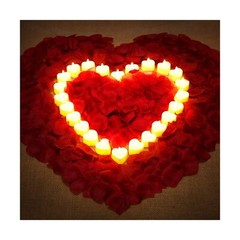 Rose Petals for Romantic Night for Her Set 24 Pieces Flameless Romantic Led C…