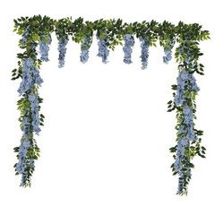 Wisteria Artificial Flowers Garland 2PCS 5.91FT/Peice Fake Wisteria Dusty Blue
