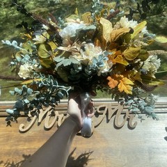 Beautiful Bridal Wedding Bouquet Budget Friendly Faux Flowers White Yellow Black