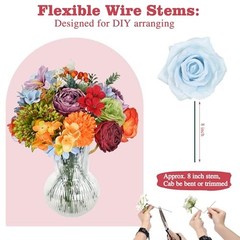 Artificial Flowers Combo Box, 38PCS Fake Flowers, Silk Flower Mix Multi Color