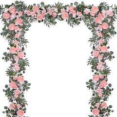 2Pcs Artificial Peony Flower Garland and – Silk Peony Garland with Pink