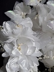 Wedding Floral Bundle Of 33 Pieces/white/Ivory/Iridescent/Picks/Stems/Flower/Lot
