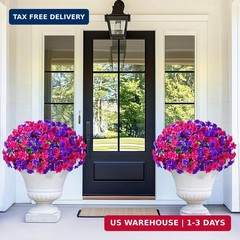 MARTINE MALL Artificial Flowers for Outdoors, 12 Bundles Realistic Fake Outdoor