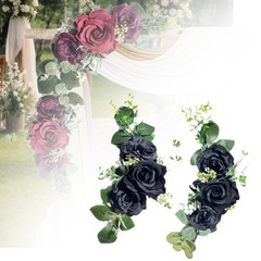 2 Pieces Artificial Flower Swags Chair Floral Garlands Backdrop Garland Corner
