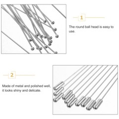 20 Pcs Corsage Pin Stick Pins White Brooch Straight Clutches Man