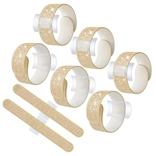 6 Pieces Slaplet Wrist Corsage Bracelets Wristlet Band Floral Corsage Golden