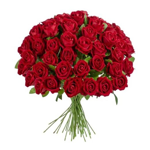 19.6″ Artificial Flowers Roses Touch Fake Rose Bouquet Flower Stem 50 Red 50pcs