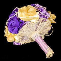 SALE! w75a Bridal Flower Bouquet Wedding Purple material Decor nosegay