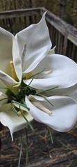 Calla Lily Bridal Bouquet White Real Feel Artificial Flowers Classic Faux