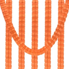 6Pcs 9.8ft Four-Leaf Paper Flower Garland Hanging Streamers Orange
