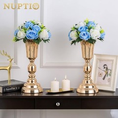 Flower Centerpieces for Wedding Tables: 10 Pcs Blue & White Artificial Flower…