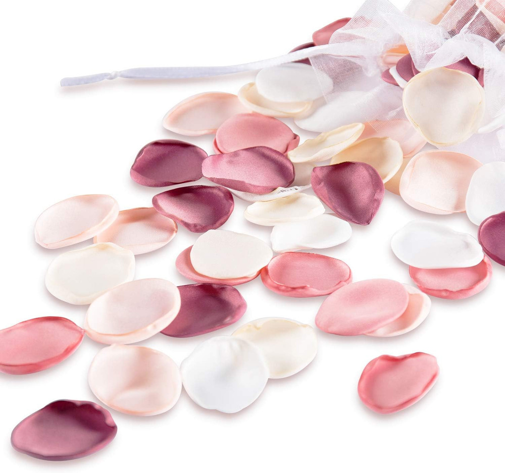 300pcs Artificial Flowers Silk Fake Pink Rose Petals Flower Girl Scatter Pedals