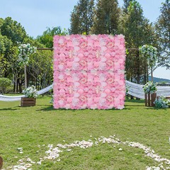 Artificial Flower Wall 6 Pieces Dark Pink Dahlia Peony Rose Wedding Party Decor